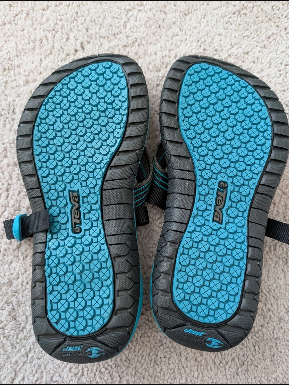 Teva Bomber Flip Flops Women's Size 8 Gray Blue Slip On Thong Slides Sandals - Picture 9 of 12